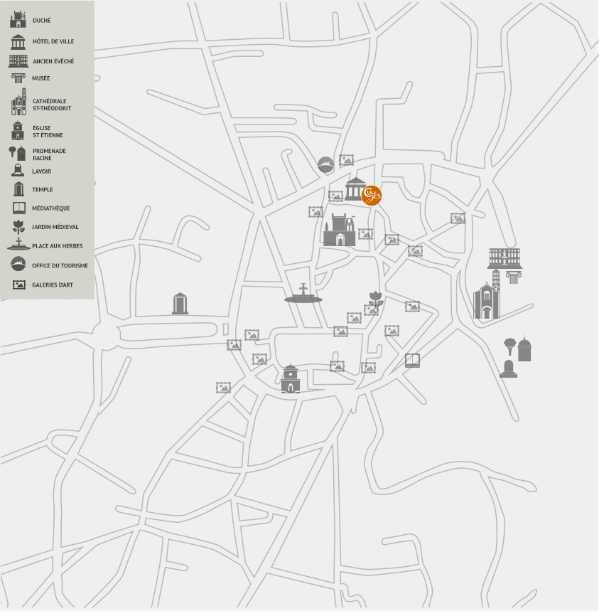 Carte ville d'Uzès